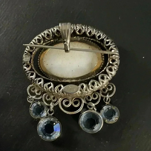 Vintage hobe signed dogtooth setting brooch - Picture 4 of 5